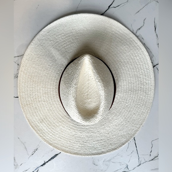 Treasure & Bond Accessories - Treasure & Bond Straw Wide brim Western Beach Hat Cream Brown